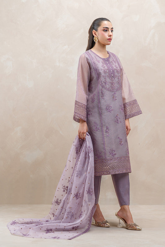 3 PIECE EMBROIDERED ORGANZA BADLA SUIT (LUXURY-PRET)