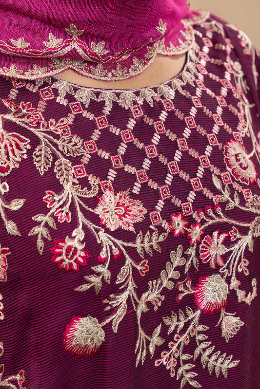 3 PIECE EMBROIDERED ORGANZA SUIT (LUXURY-PRET)