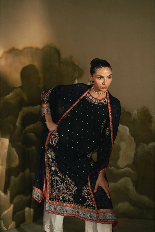 2 PIECE EMBROIDERED ORGANZA SUIT (LUXURY-PRET)