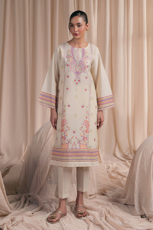 2 PIECE EMBROIDERED SPACE DYED SUIT (PRET)