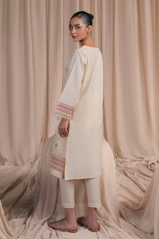 2 PIECE EMBROIDERED SPACE DYED SUIT (PRET)