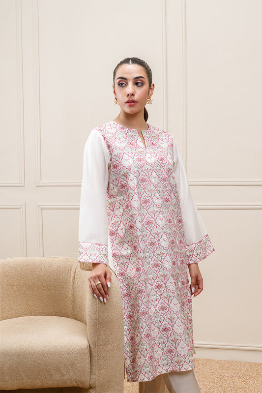 2 PIECE EMBROIDERED TWO TONE SUIT (PRET)