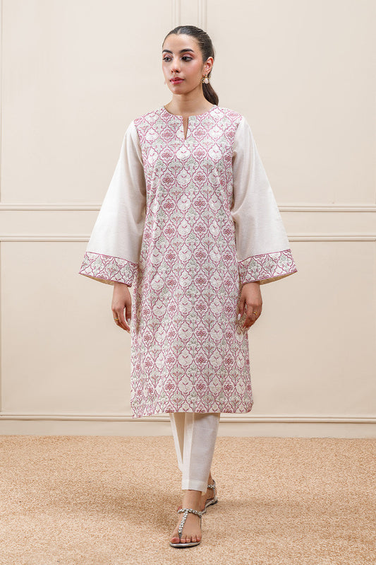 2 PIECE EMBROIDERED TWO TONE SUIT (PRET)