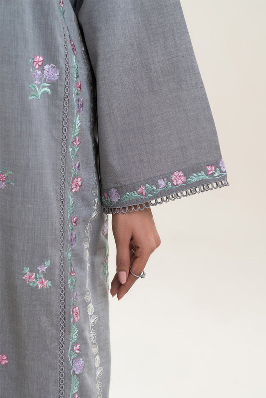 2 PIECE EMBROIDERED CHAMBRAY SUIT (PRET)