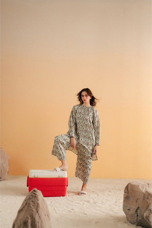 2 PIECE PRINTED LAWN SUIT (PRET)
