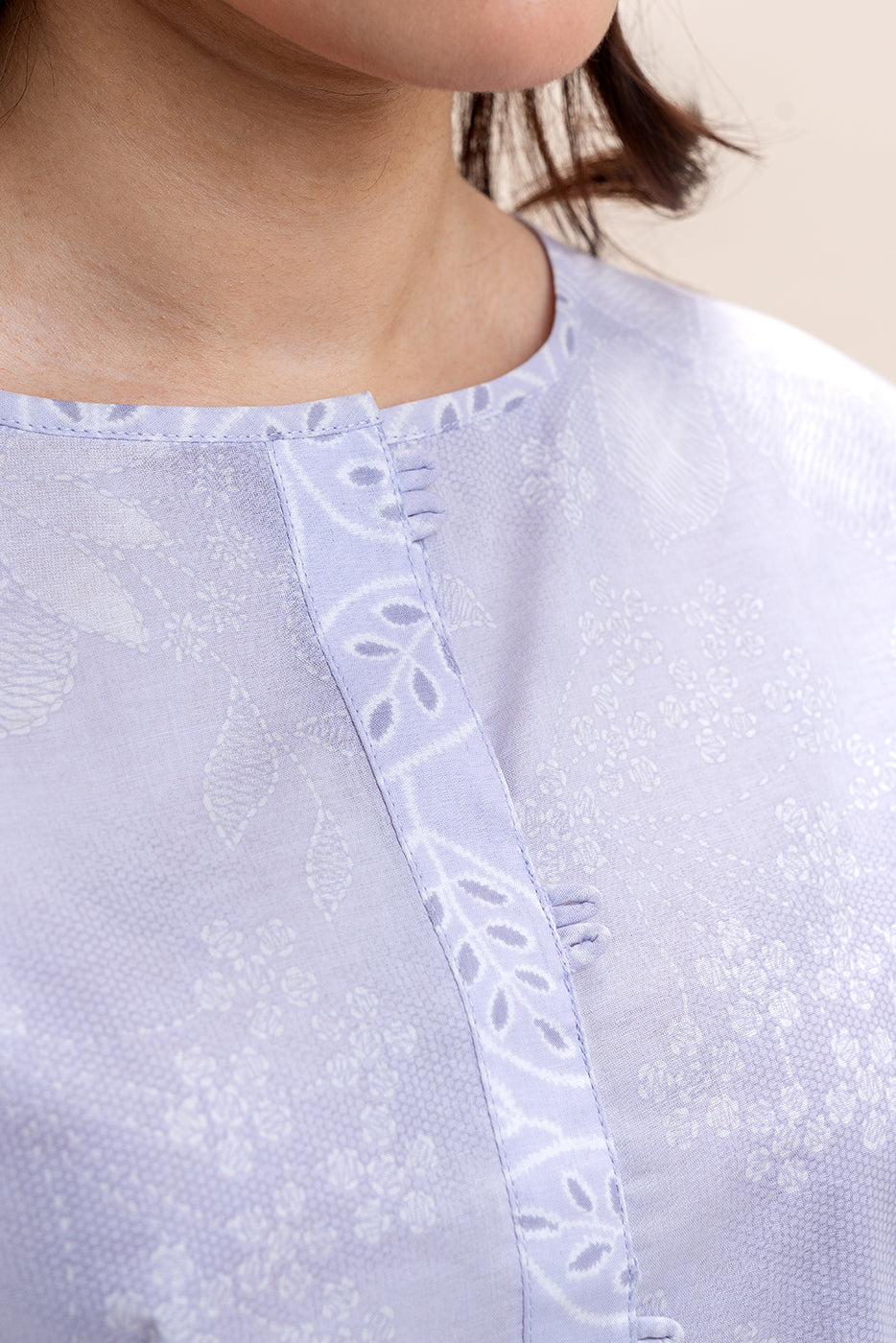 2 PIECE PRINTED LAWN SUIT-LILAC HAZE (UNSTITCHED)