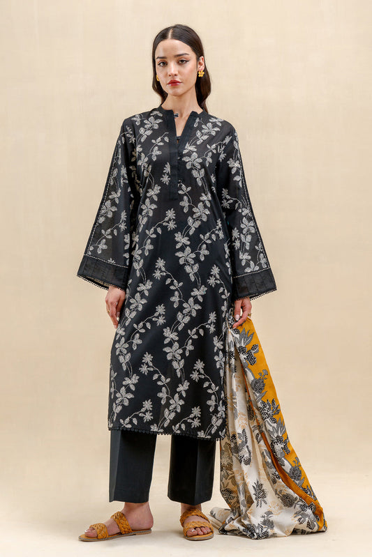 2 PIECE PRINTED LAWN SUIT-RAVEN BLOOM (UNSTITCHED)