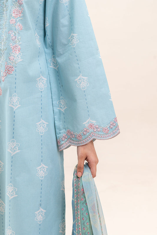 2 PIECE EMBROIDERED LAWN SUIT-BLUE FLAIR (UNSTITCHED)