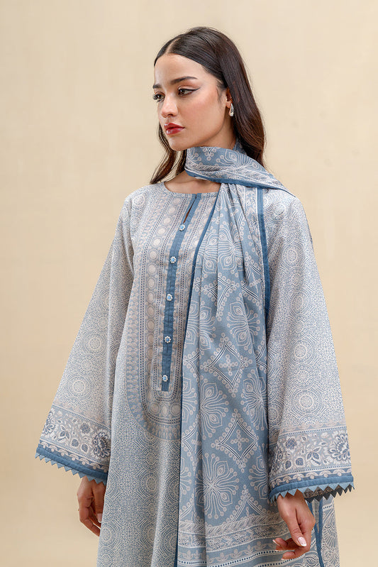3 PIECE PRINTED LAWN SUIT-SERENE ORNATE (UNSTITCHED)