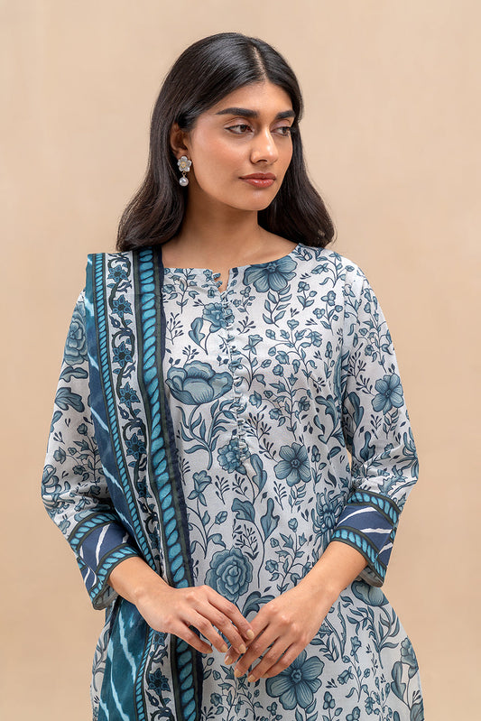 3 PIECE PRINTED LAWN SUIT-AEGEAN BLOOM (UNSTITCHED)