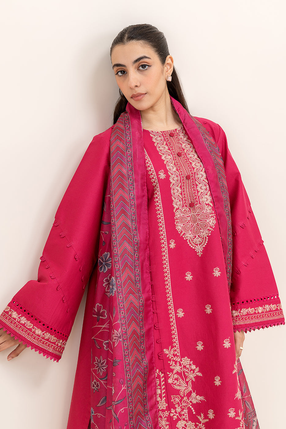 3 PIECE EMBROIDERED LAWN SUIT-SCARLET DREAM (UNSTITCHED)