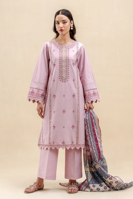 3 PIECE EMBROIDERED LAWN SUIT-RADIANT LILAC (UNSTITCHED)