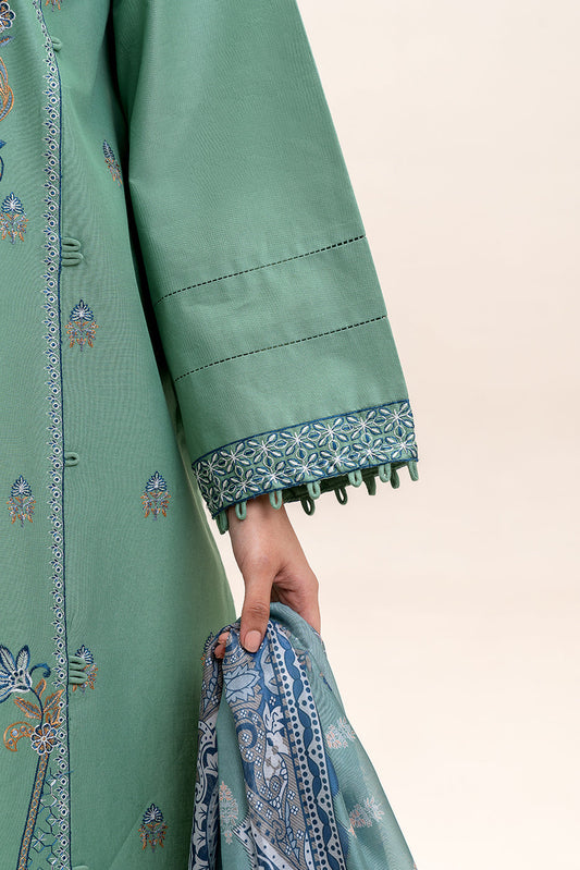 3 PIECE EMBROIDERED LAWN SUIT-SAGE BLOOM (UNSTITCHED)