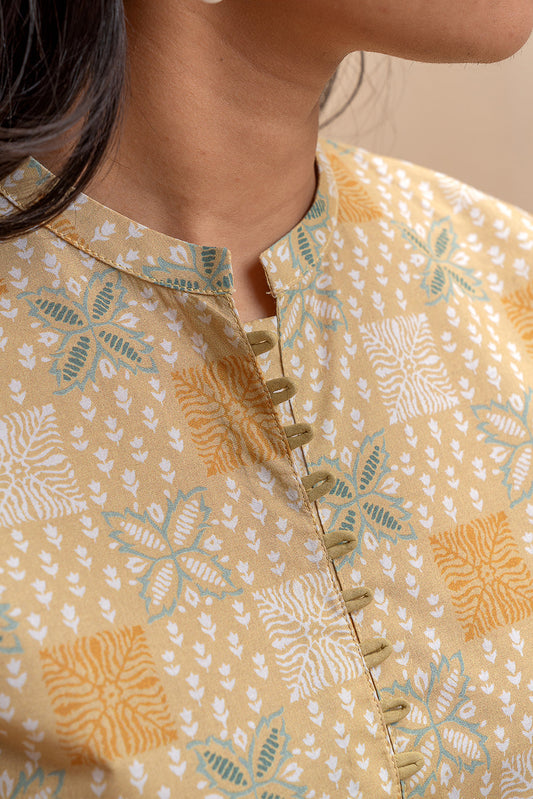 3 PIECE PRINTED LAWN SUIT-DANDELION MUSK (UNSTITCHED)