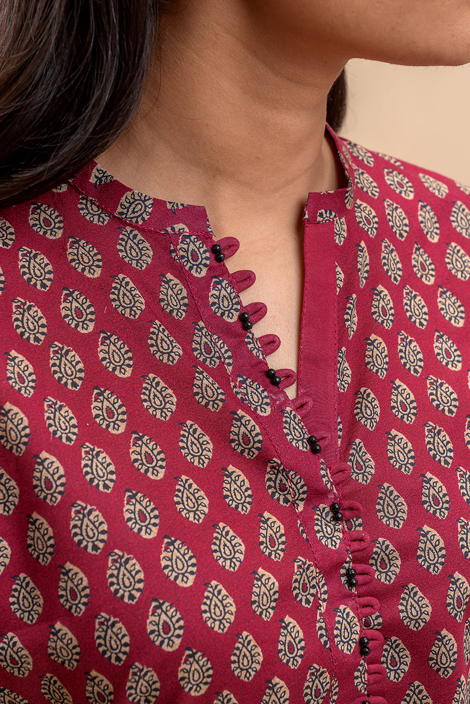 3 PIECE PRINTED LAWN SUIT-SCARLET MIST (UNSTITCHED)