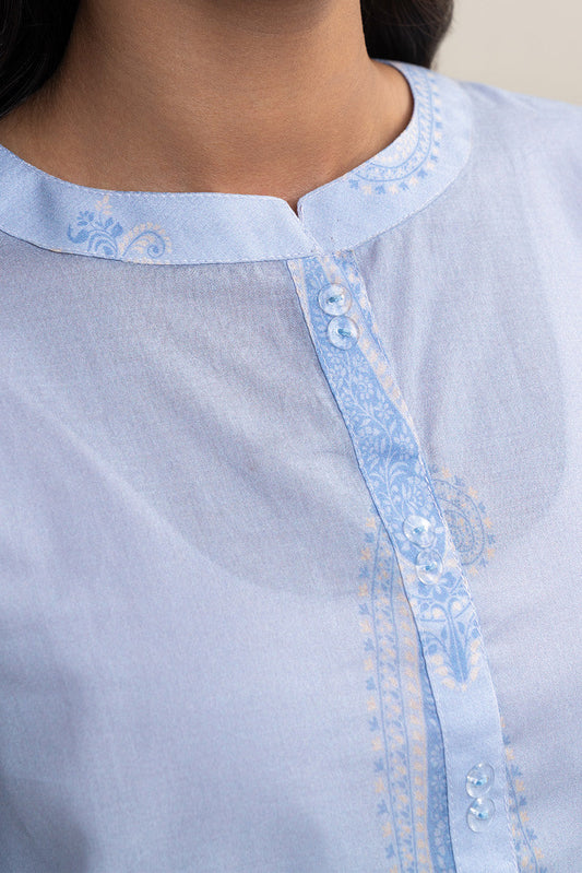 3 PIECE PRINTED LAWN SUIT-LAVENDER BLUE (UNSTITCHED)