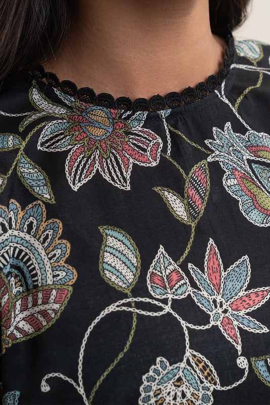 3 PIECE EMBROIDERED LAWN SUIT-CHARCOAL HINT (UNSTITCHED)