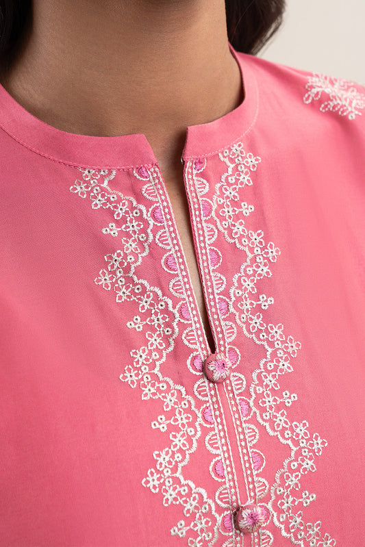 3 PIECE EMBROIDERED LAWN SUIT-VINTAGE ROUGE (UNSTITCHED)