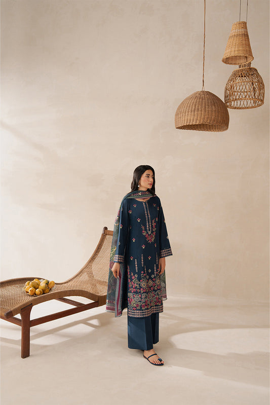 3 PIECE EMBROIDERED LAWN SUIT-CERULEAN DREAM (UNSTITCHED)