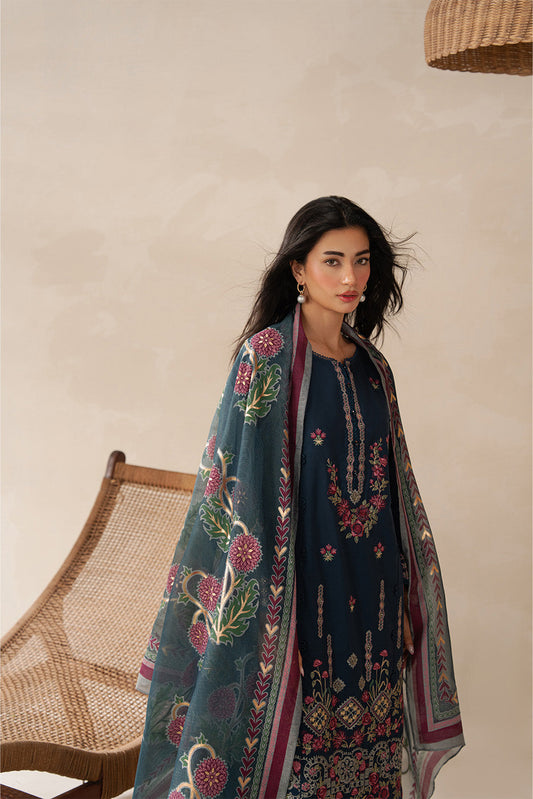3 PIECE EMBROIDERED LAWN SUIT-CERULEAN DREAM (UNSTITCHED)