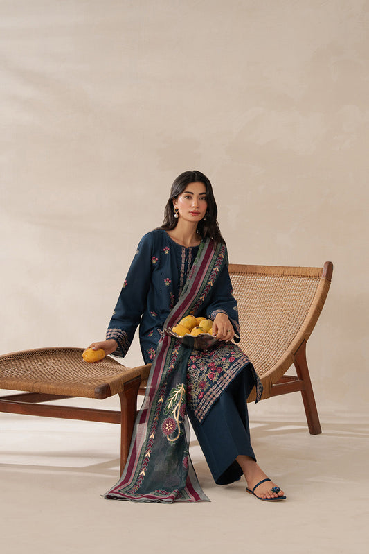 3 PIECE EMBROIDERED LAWN SUIT-CERULEAN DREAM (UNSTITCHED)
