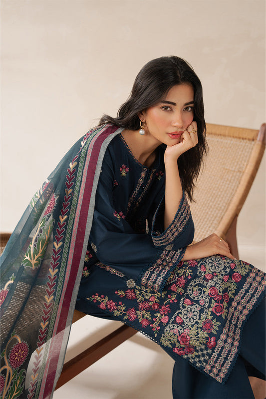 3 PIECE EMBROIDERED LAWN SUIT-CERULEAN DREAM (UNSTITCHED)