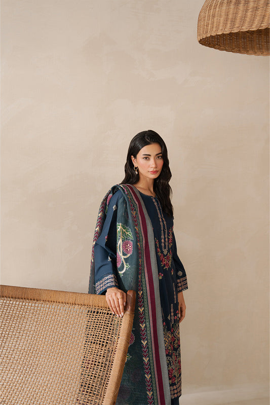 3 PIECE EMBROIDERED LAWN SUIT-CERULEAN DREAM (UNSTITCHED)
