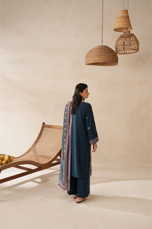 3 PIECE EMBROIDERED LAWN SUIT-CERULEAN DREAM (UNSTITCHED)