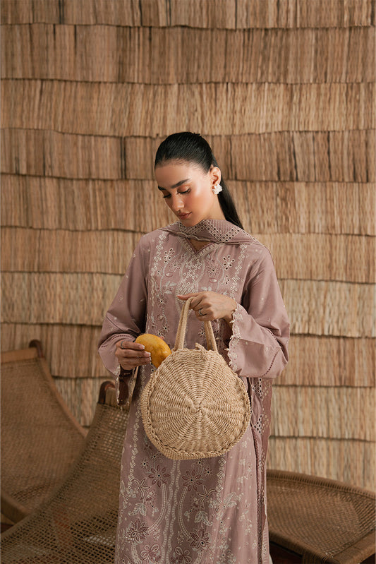 3 PIECE EMBROIDERED LAWN SUIT-DUSTY PINK (UNSTITCHED)