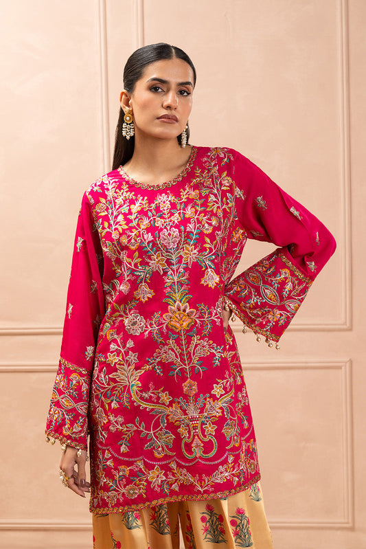 EMBROIDERED RAW SILK SHIRT (LUXURY PRET)