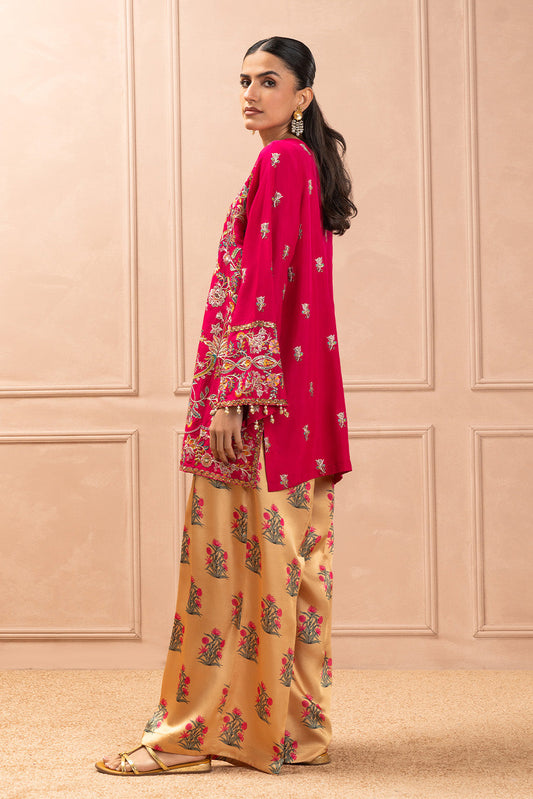 PRINTED PLEATED PANTS