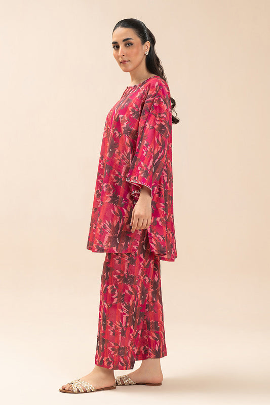 2 PIECE PRINTED  LUREX LAWN SUIT (PRET)