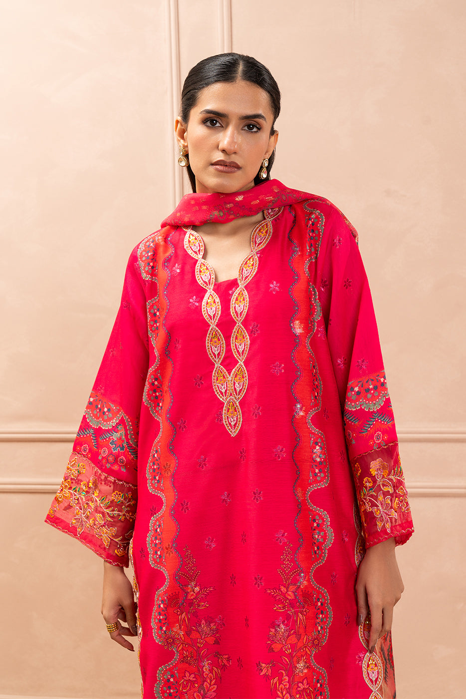 3 PIECE EMBROIDERED ZARI JACQUARD SUIT (LUXURY PRET)