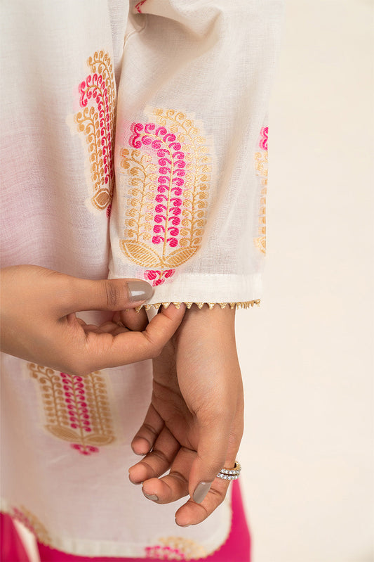 2 PIECE EMBROIDERED DANIER DOBBY SUIT (PRET)