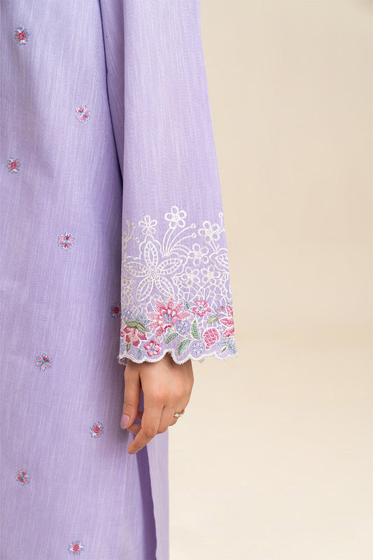 2 PIECE EMBROIDERED CHAMBRAY SUIT (PRET)