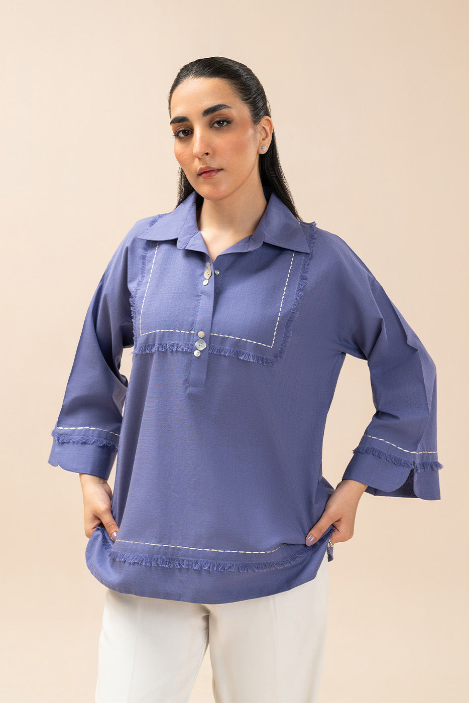 SOLID TWO WAY SLUB TOP(FLOW)