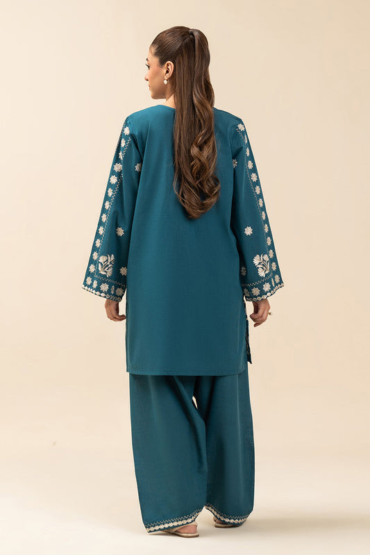 2 PIECE EMBROIDERED TWO WAY SLUB SUIT (PRET)