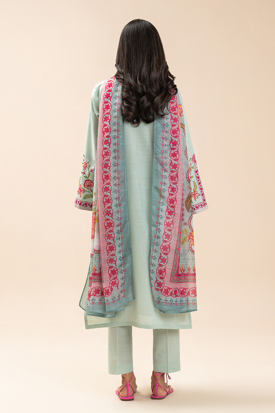 3 PIECE EMBROIDERED TWO WAY SLUB SUIT (PRET)