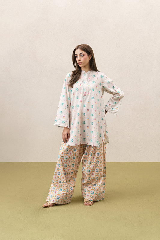 2 PIECE PRINTED DIGITAL PRINTED LAWN SUIT (PRET)