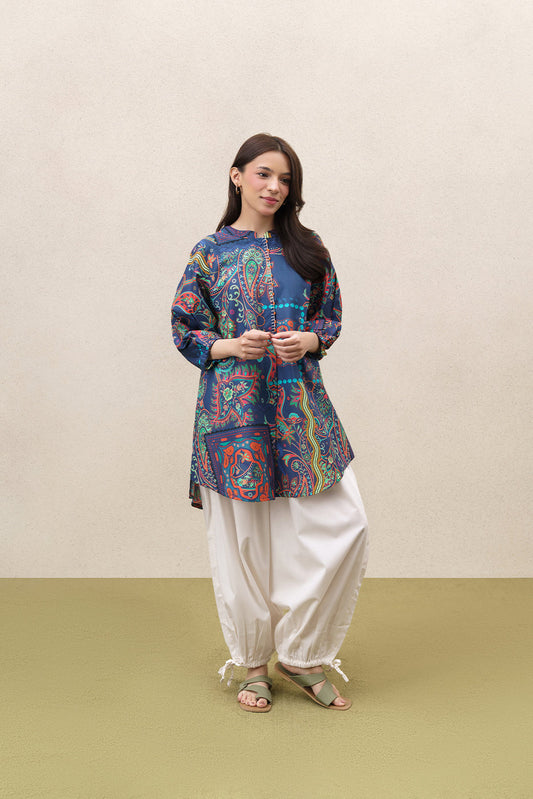 PRINTED TWO WAY SLUB SHIRT (PRET)