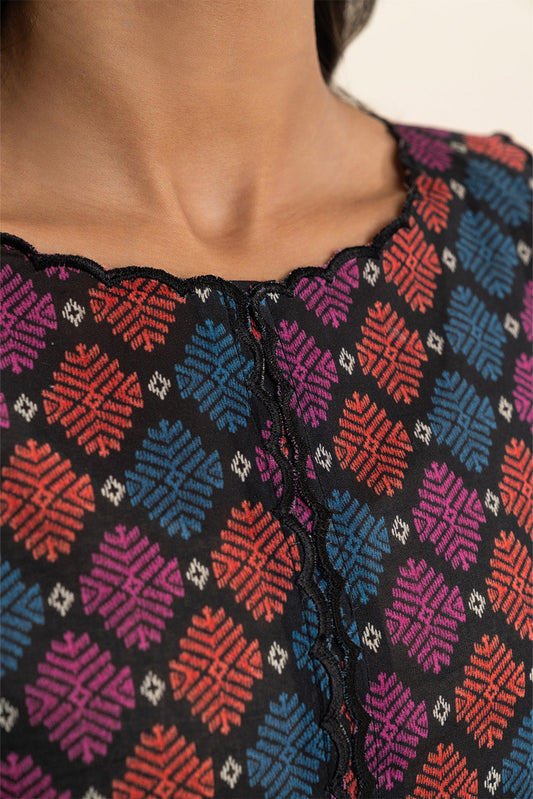 3 PIECE PRINTED LAWN SUIT-BOTANICAL SPRAY (UNSTITCHED)