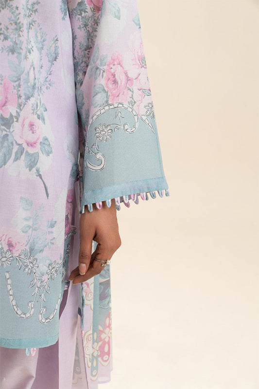 3 PIECE PRINTED LAWN SUIT-IILAC BLUSH (UNSTITCHED)