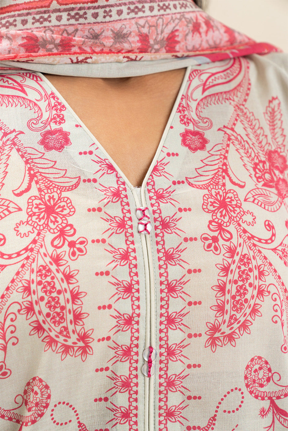 3 PIECE PRINTED LAWN SUIT-CRIMSON SUN (UNSTITCHED)
