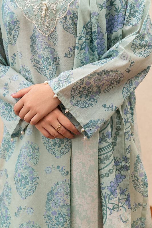 3 PIECE EMBROIDERED LAWN SUIT (PRET)