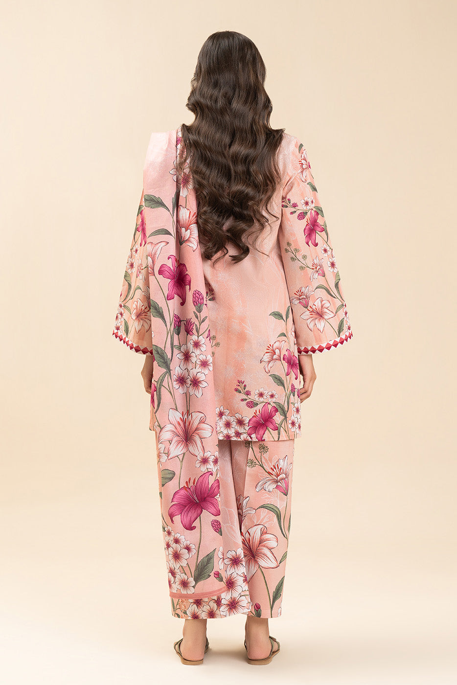 3 PIECE EMBROIDERED LAWN SUIT-FORAL SERENITY (UNSTITCHED)