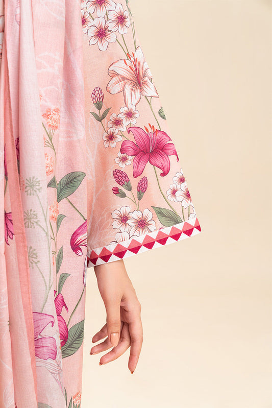 3 PIECE EMBROIDERED LAWN SUIT-FORAL SERENITY (UNSTITCHED)