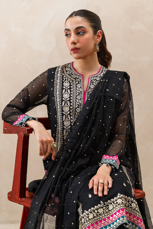3 PIECE EMBROIDERED COTTON NET SUIT (LUXURY-PRET)