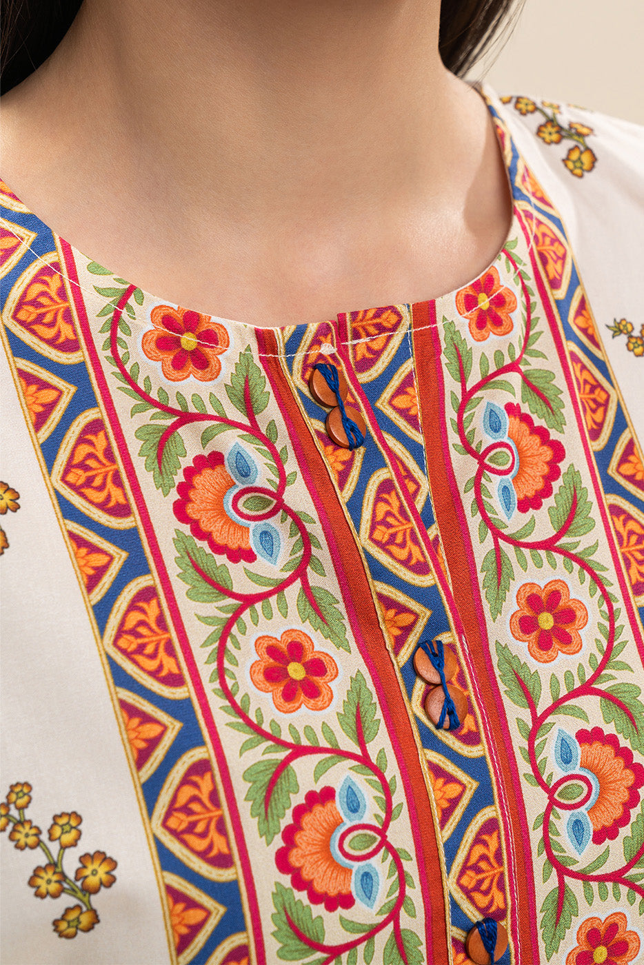 2 PIECE PRINTED COTTON VISCOSE SUIT (PRET)