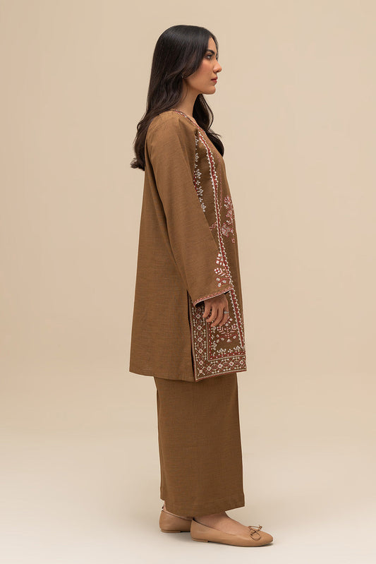 2 PIECE EMBROIDERED SLUB KHADDAR SUIT (PRET)