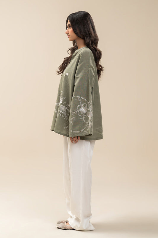 EMBROIDERED TWO WAY SLUB TOP (PRET)